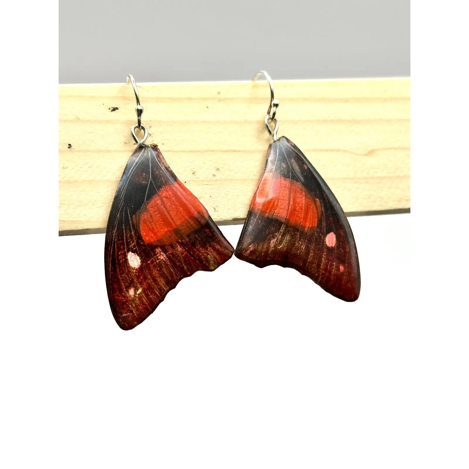 Butterfly Wings Sterling Silver Handmade Dangle Earrings - Image 2