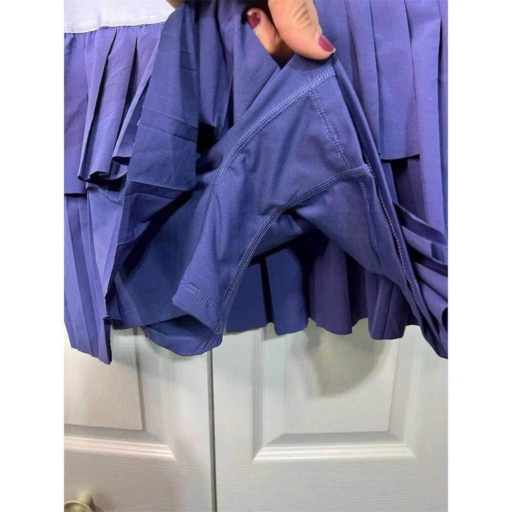 Nike Women's Pleated Tennis Skort XL Blue Dri-FIT Elastic Waist - Image 6