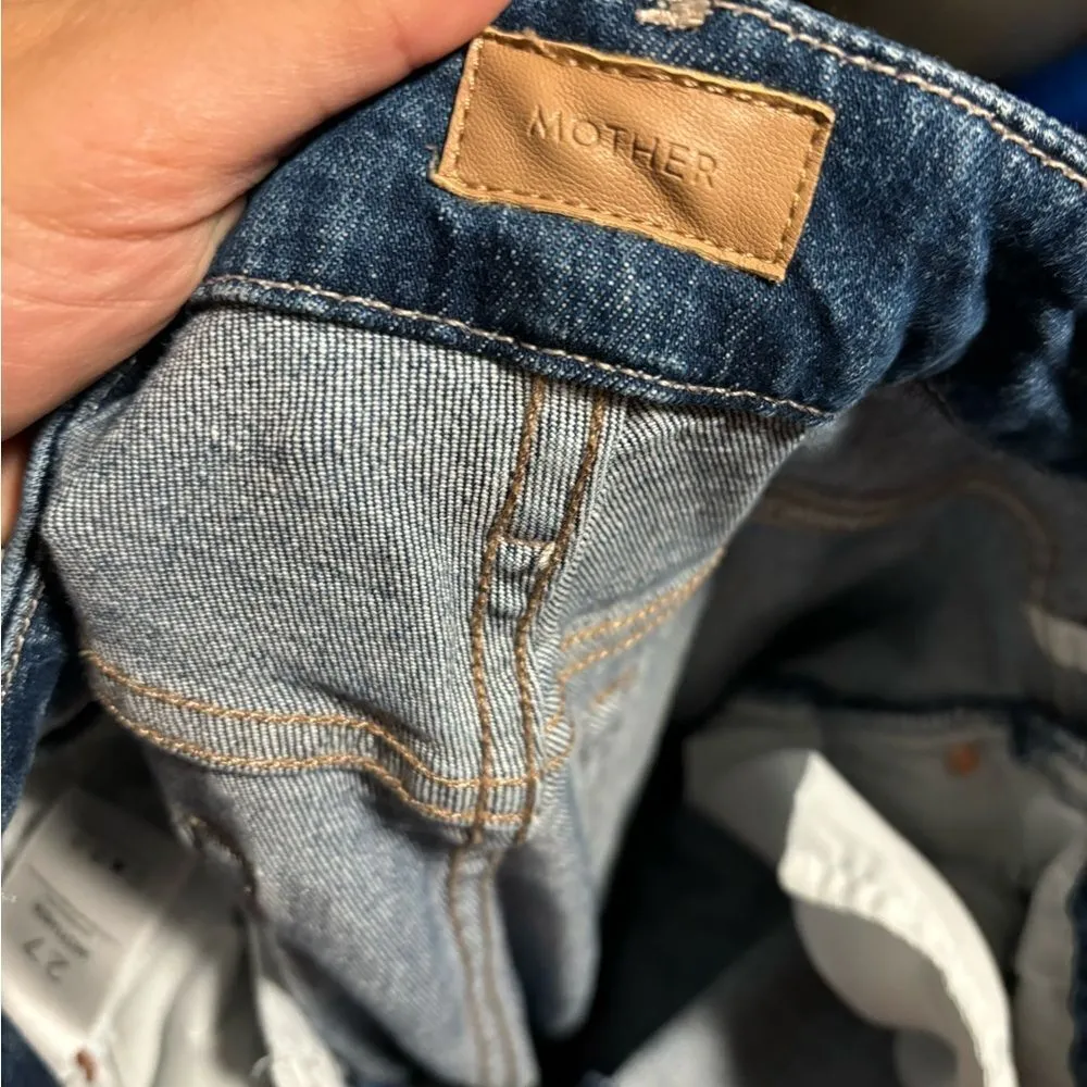 MOTHER High Waisted Looker Ankle Fray Jeans Nature Tune Up - Image 9