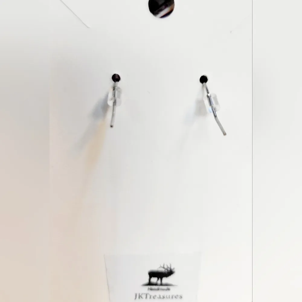 Purple heart bubble dangle drop earrings - Image 7