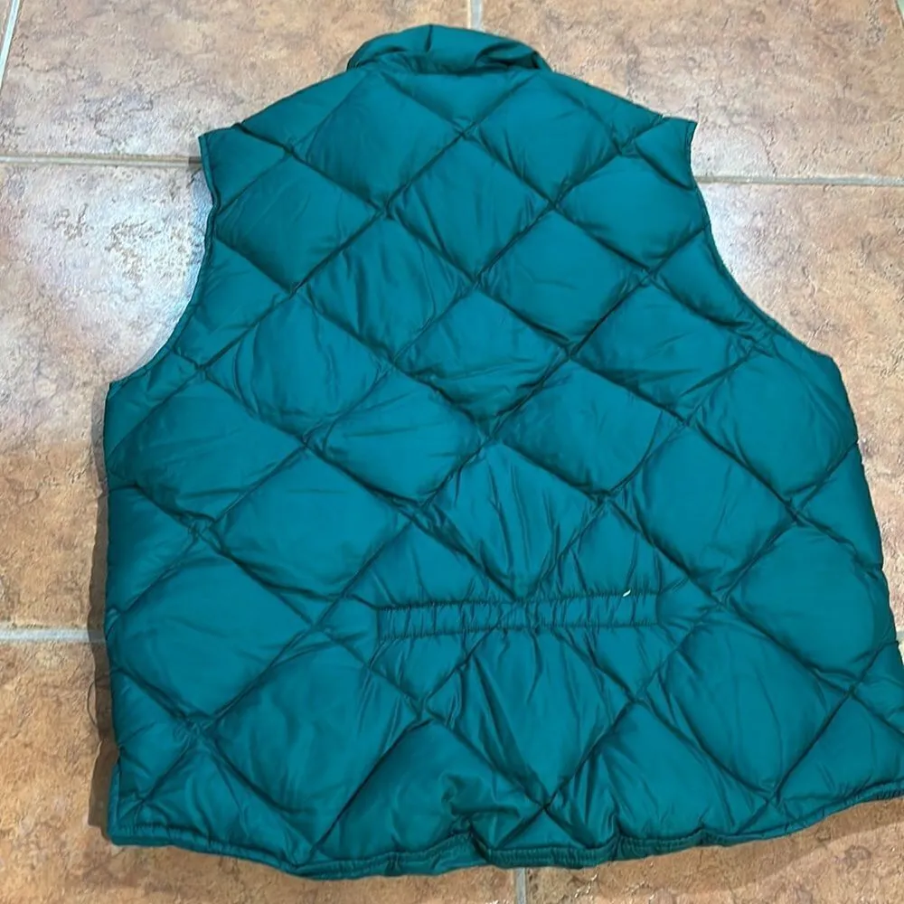 Eddie Bauer Vintage 80's Goose Down Green and Blue Winter Puffer Vest size M - Image 2