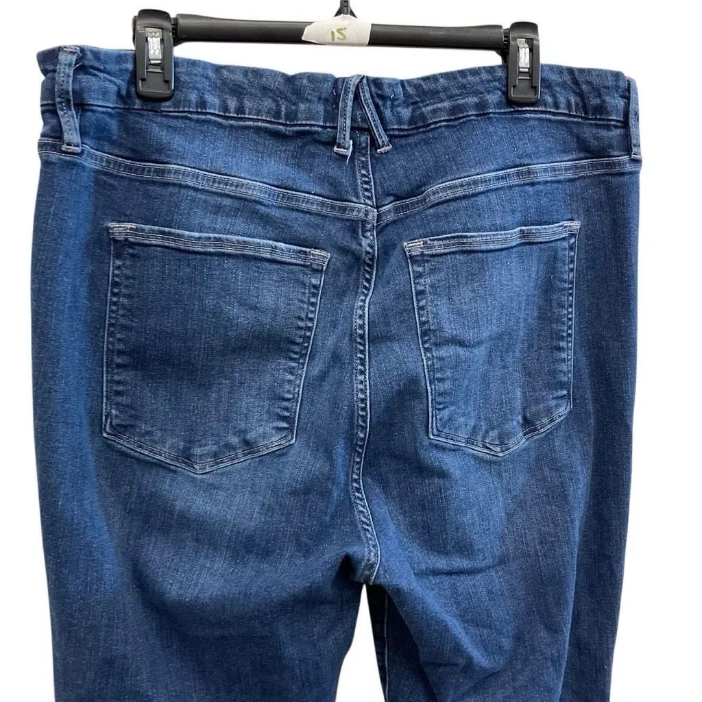 Good American Good Legs Crop Dark Wash Non Ripped Jeans Sz 20 PLUS #66 - Image 7