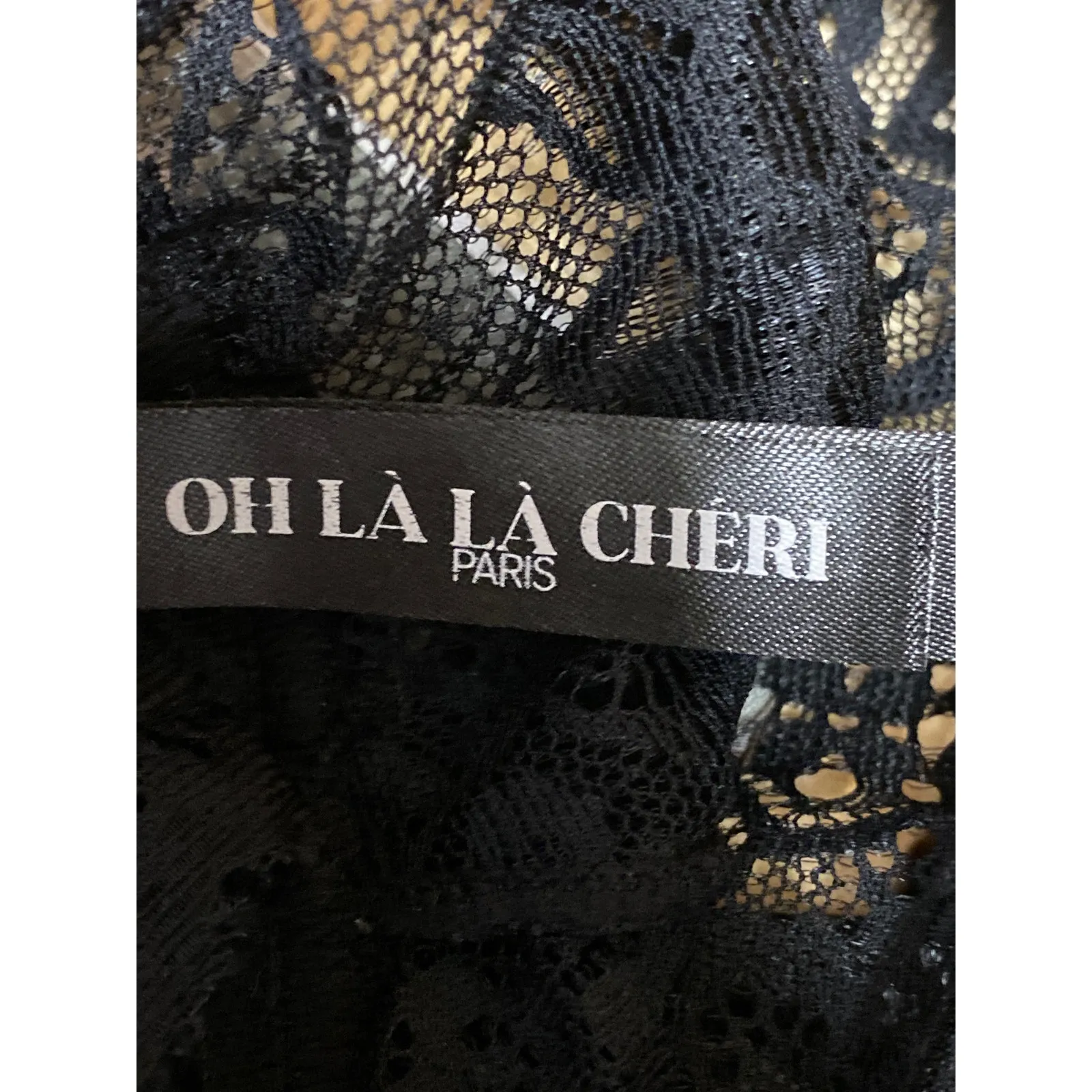 Oh La La Cheri Women's Black Lace Sheer Sleeveless Cutout Sexy Lingerie Size S/M - Image 4
