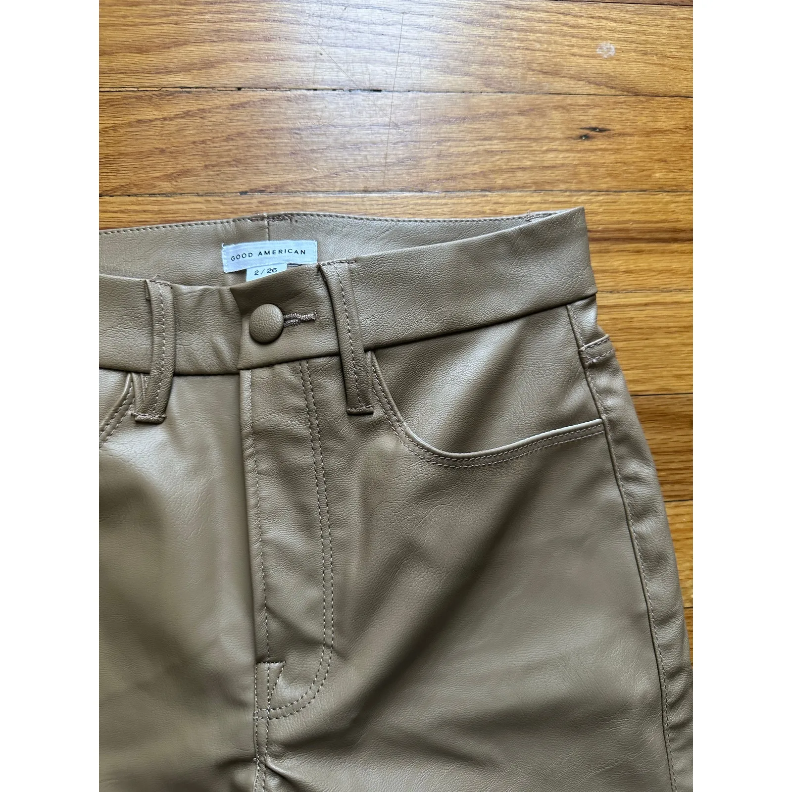 Good American “Better Than Leather” Good Boy Faux Leather Pants Sleek High-Rise - Image 6