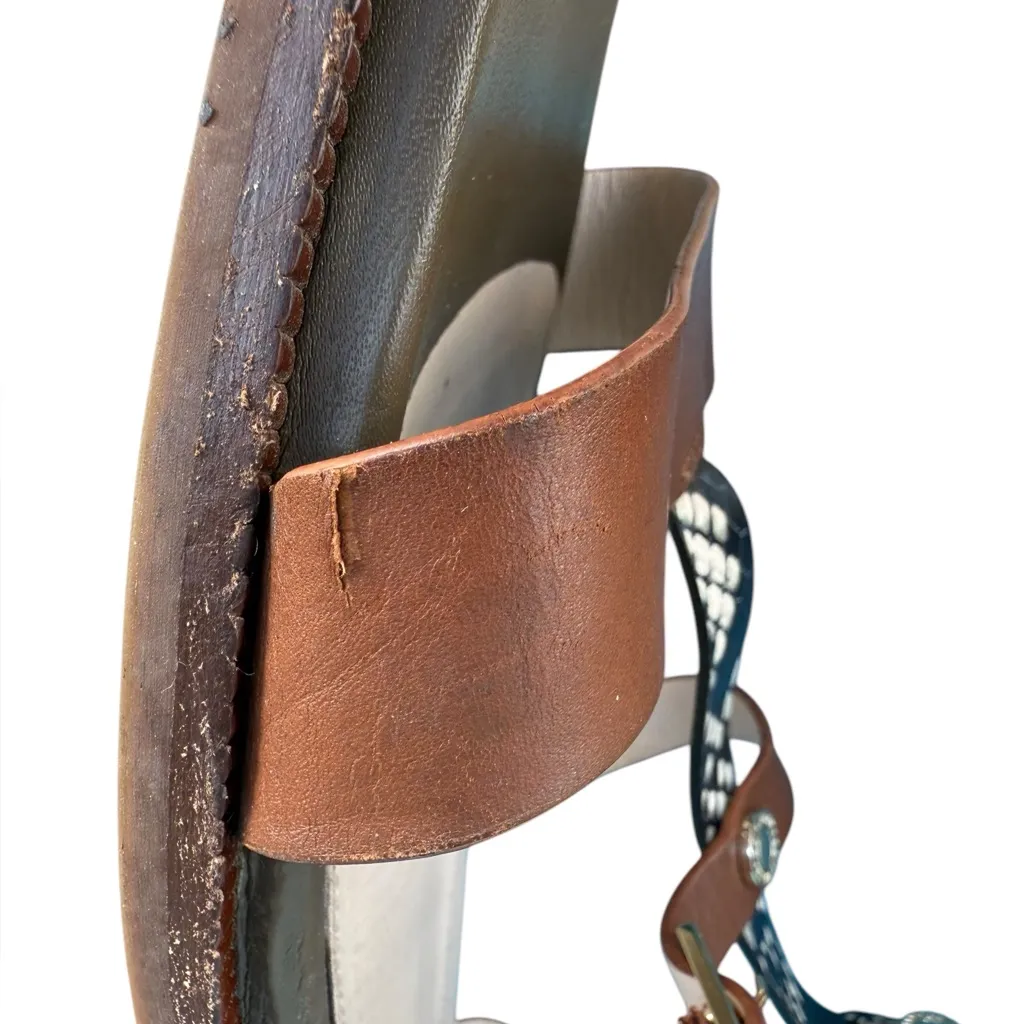 Cole Haan Wren flat sandals Pecan Snake Print gladiator style ankle strap 9.5 - Image 8