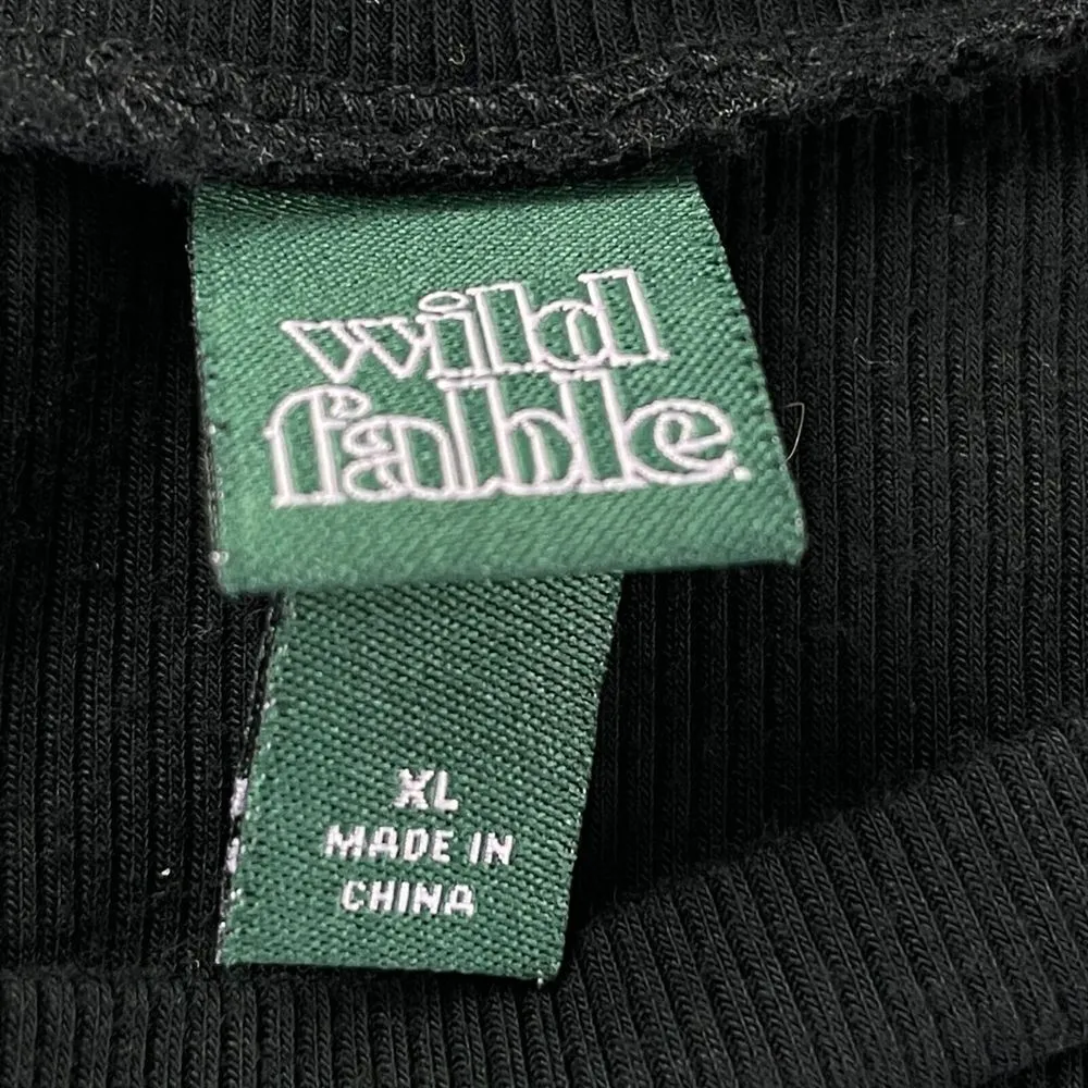 Wild Fable Crop Top T Shirt Womens XL Black Heart Fitted Stretch Casual Y2K Cute - Image 11