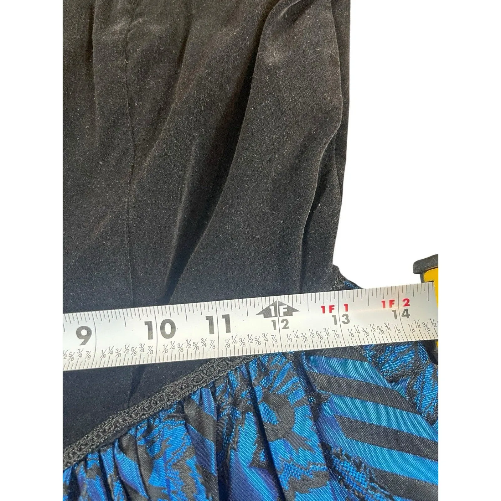 Misty Lane 80s Velvet Floral Dress 7/8 Black Blue Union Made Cosplay Renaissance Size undefined - Image 16