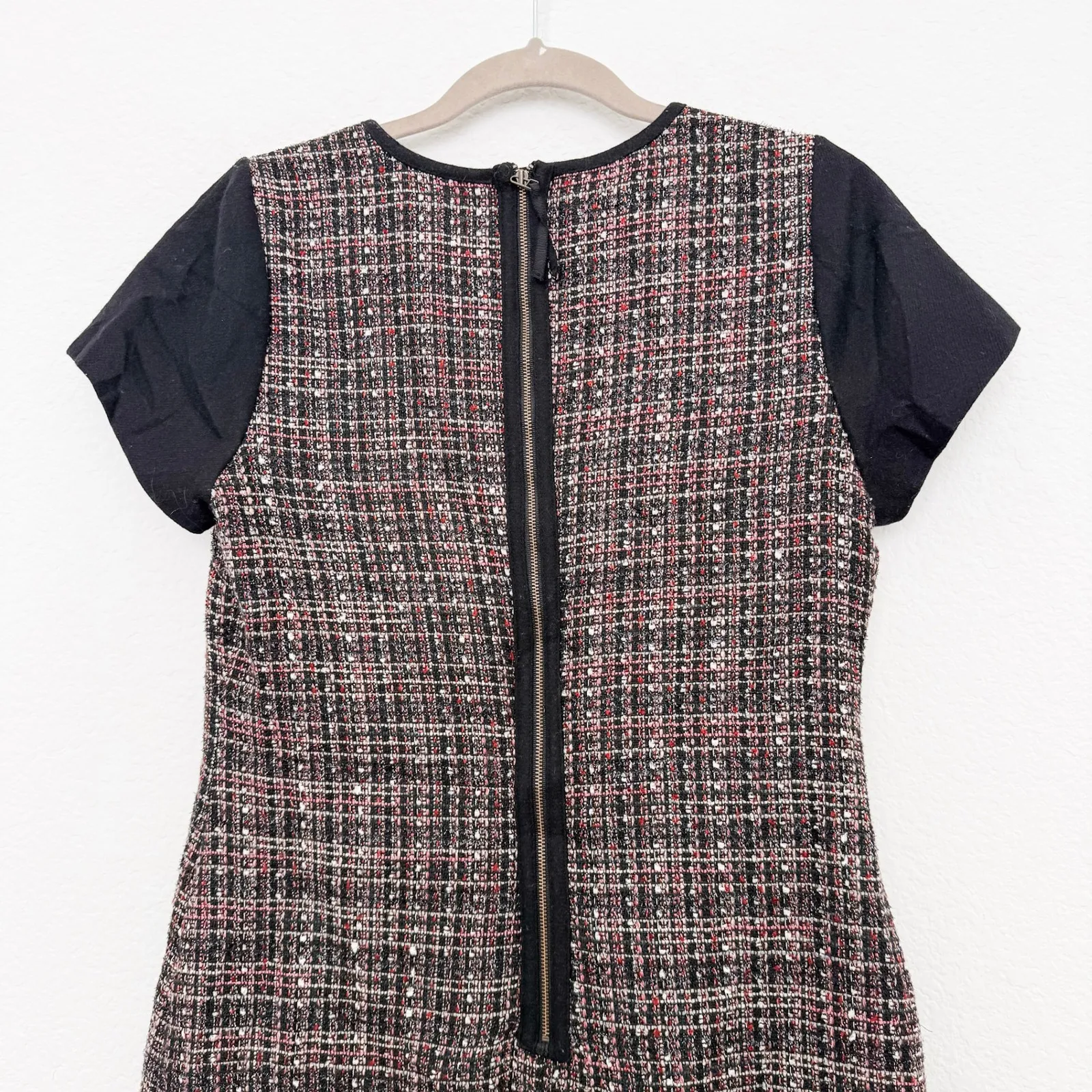 Banana Republic Womens Dress Size‎ 8 Black Plaid Tweed Mini Office Chic Parisian - Image 7