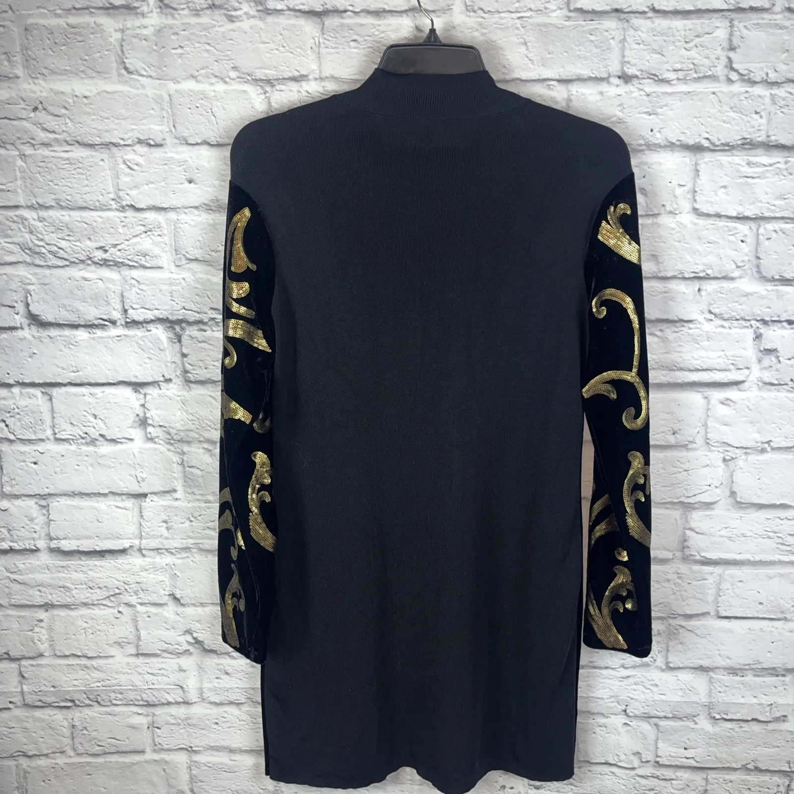 INC International Concepts Women's Gold & Black Sweater Dress Mob Wife Size XL - Image 6
