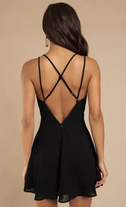 Black Cross Back Dress - Image 3