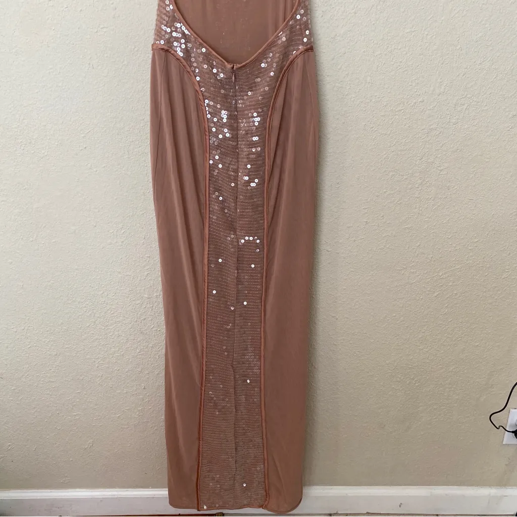 HOUSE OF CB 'Bonita' Cafe Au Lait‎ Sequin Maxi Dress NWOT size XS - Image 10