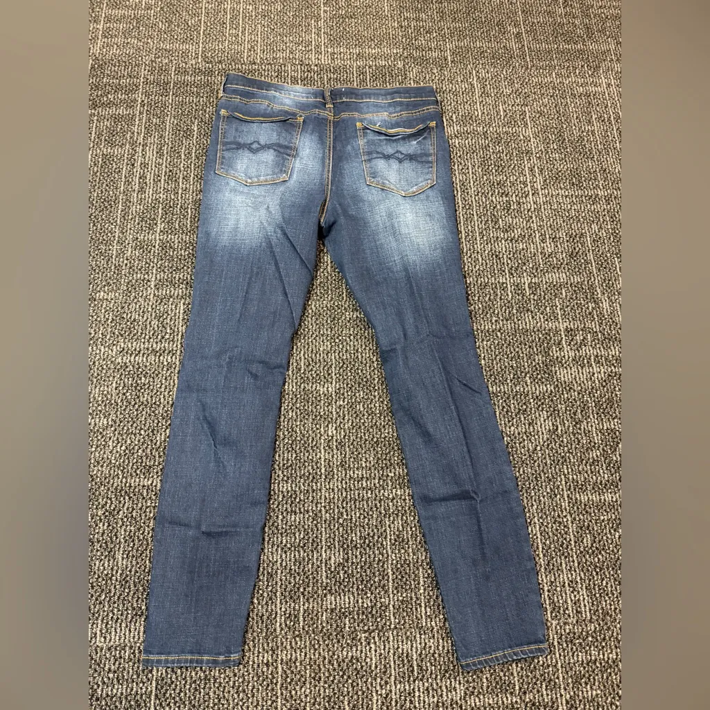 Mudd Jeans Size 13 Womens Skinny FLX Stretch Mid Rise Medium Wash Blue Denim - Image 5