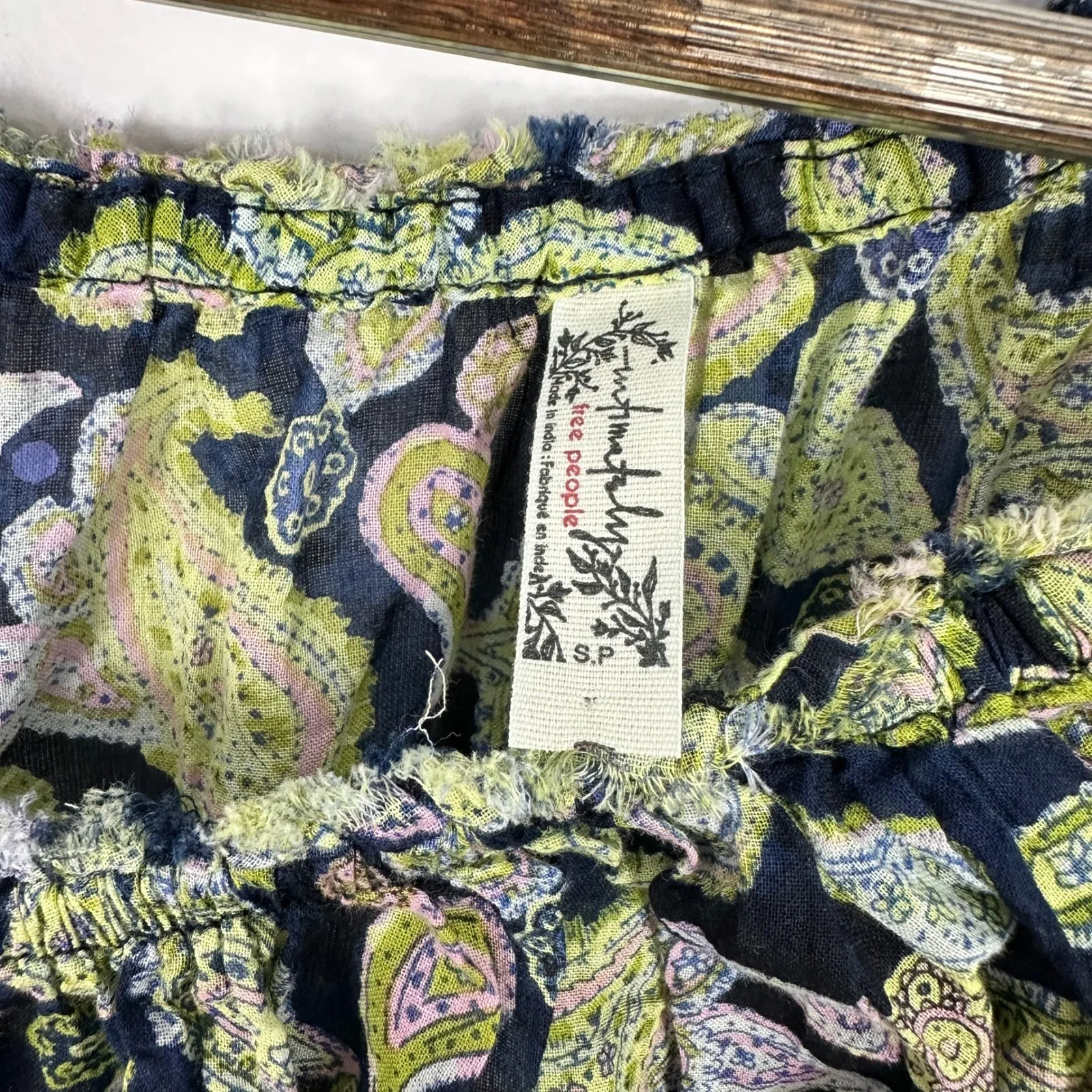 Free People Bodysuit S Paisley Boho Hippie Festival Peasant Cottagecore Romantic - Image 2