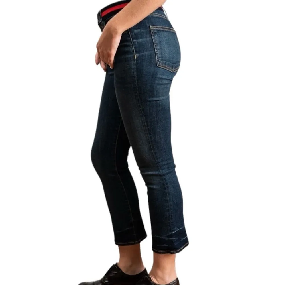 Veronica Beard Carolyn 10” Baby Boot Tuxedo Stripe Jeans Blue Tidal Size 24 - Image 3