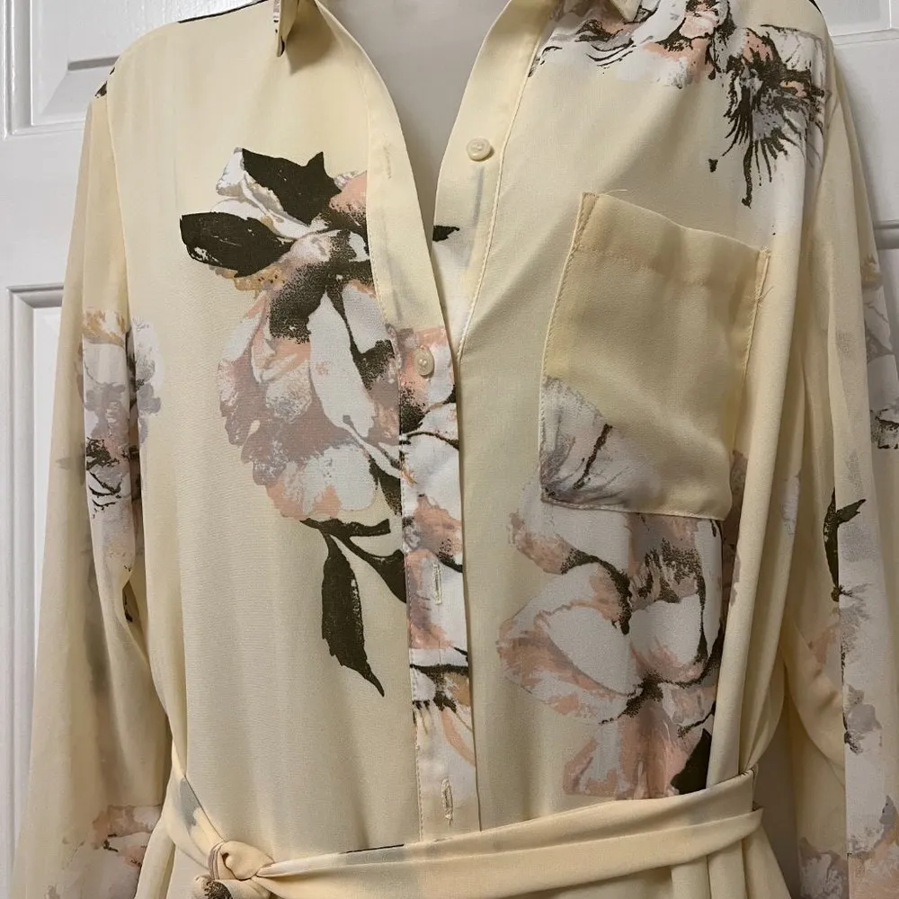 Leith Pale Yellow Floral Maxi Dress - Image 2