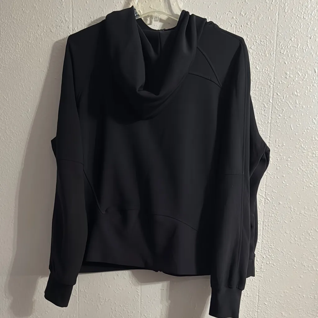 Elegant Black Bomber Zip Up Sweater Size 1X - Image 4