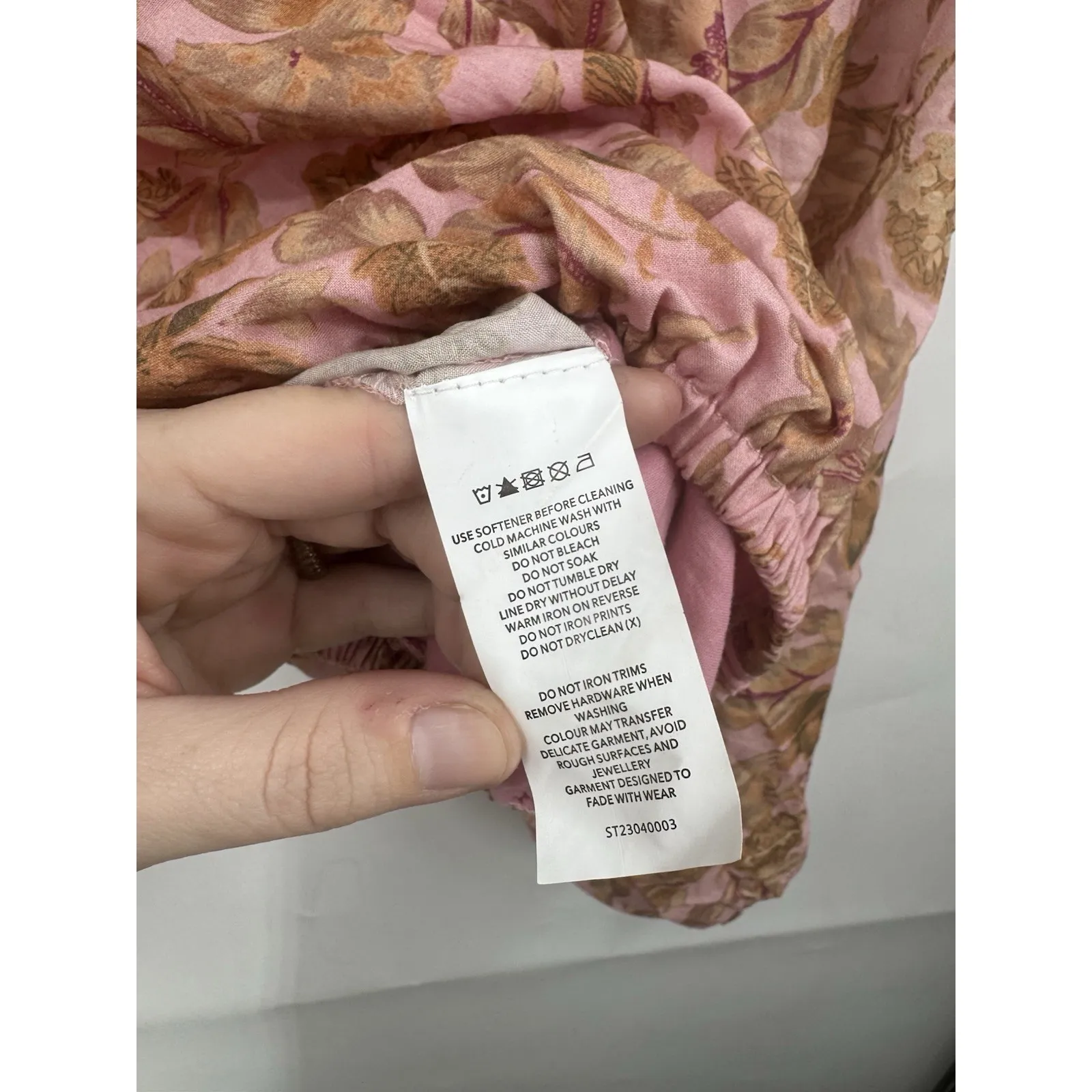 Amalie Peasant Cottage Prairie Blouse Women 4 Pink Floral Bohemian Milkmaid - Image 5