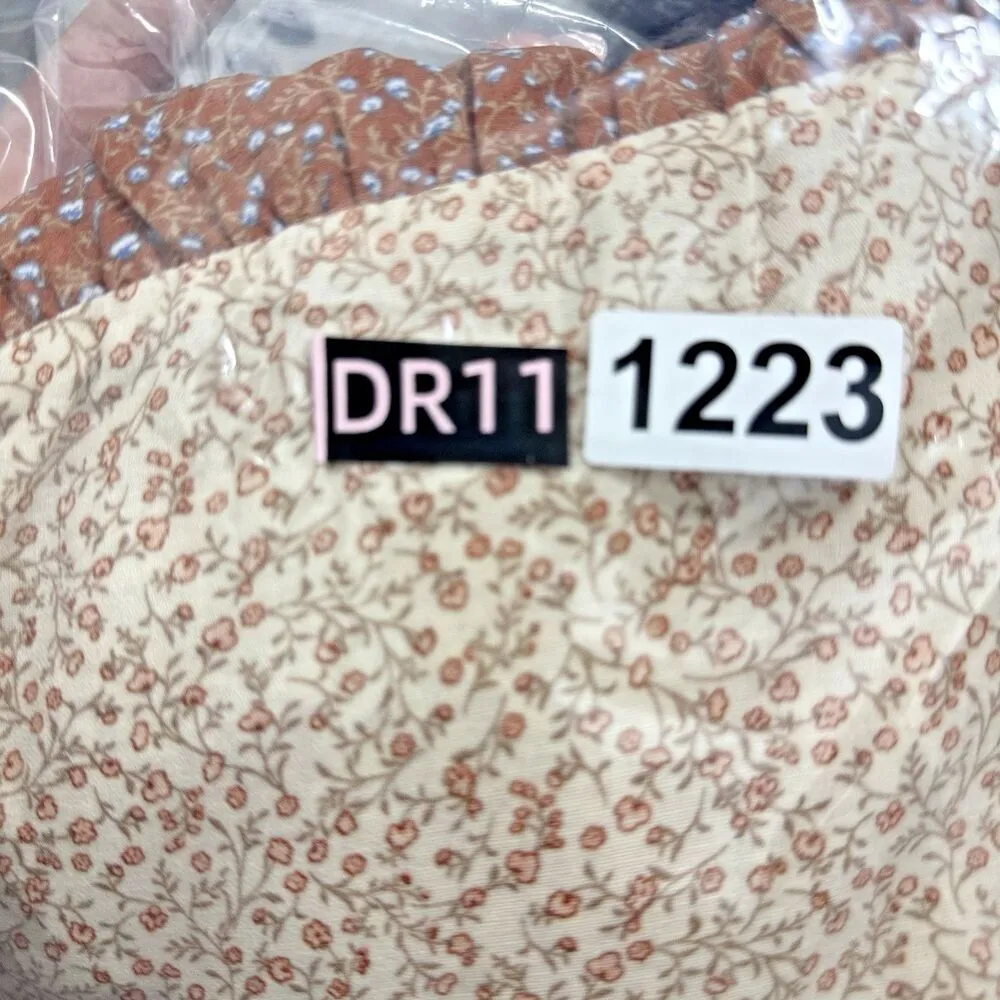 Paper Crane women Ditsy Floral Tiered Ruffle Peplum Babydoll  Boho Blouse S - Image 11