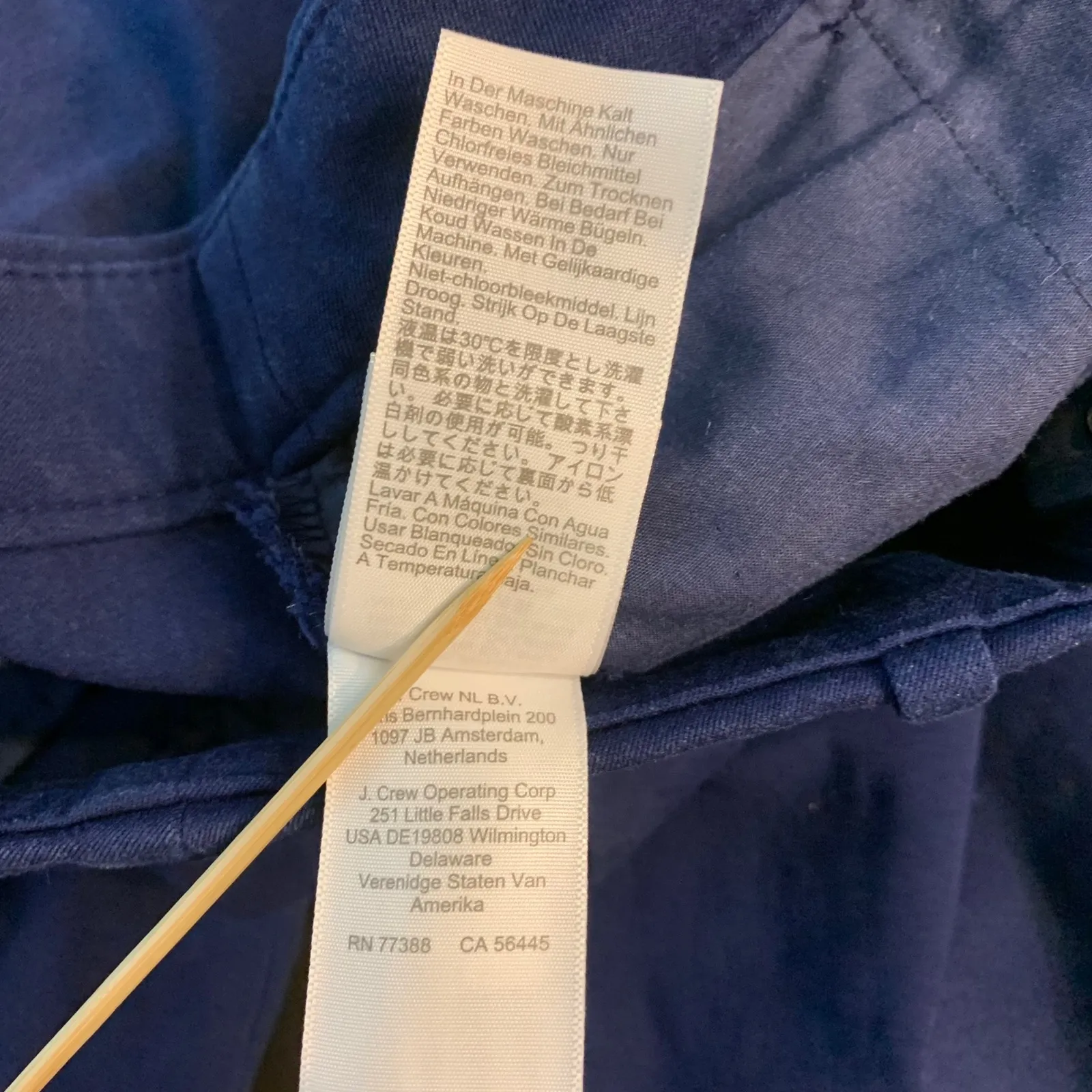 J Crew Kallie Pant Navy Blue Flat Front Straight Leg Ankle Career Size 8 - Image 6