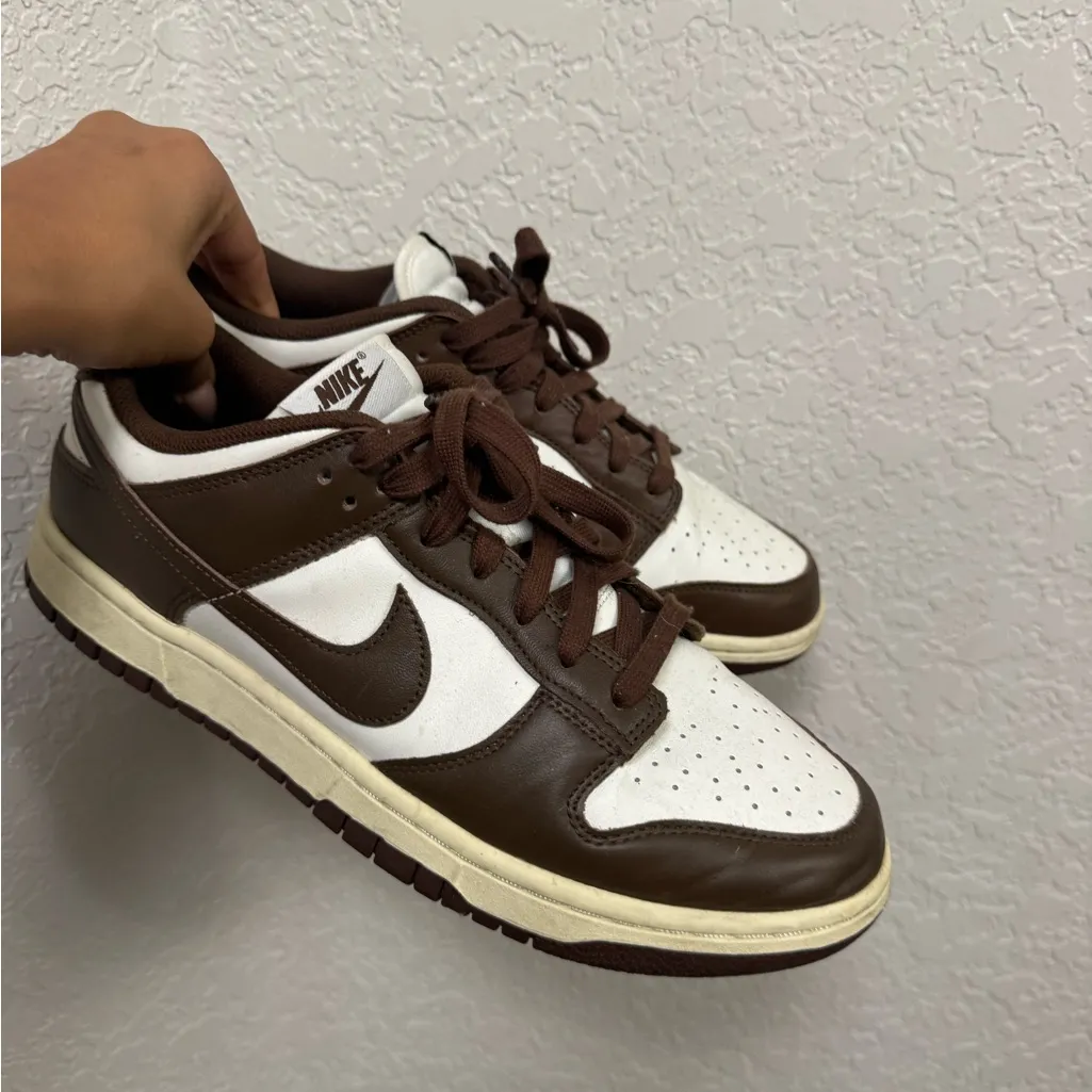Nike Men's Chocolate Brown and White Sneakers - Image 2