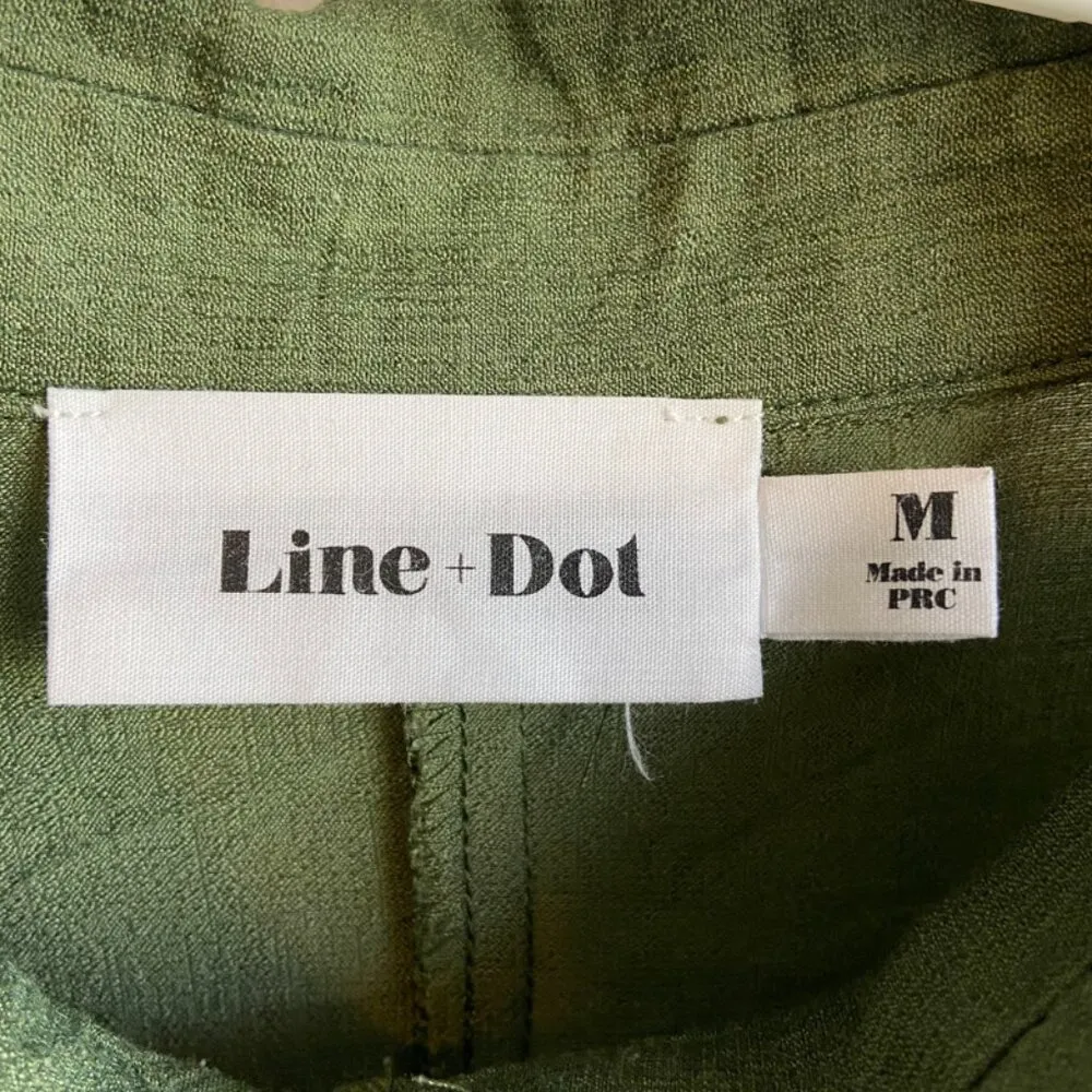 Line & Dot Green Short Sleeve Romper - Image 3