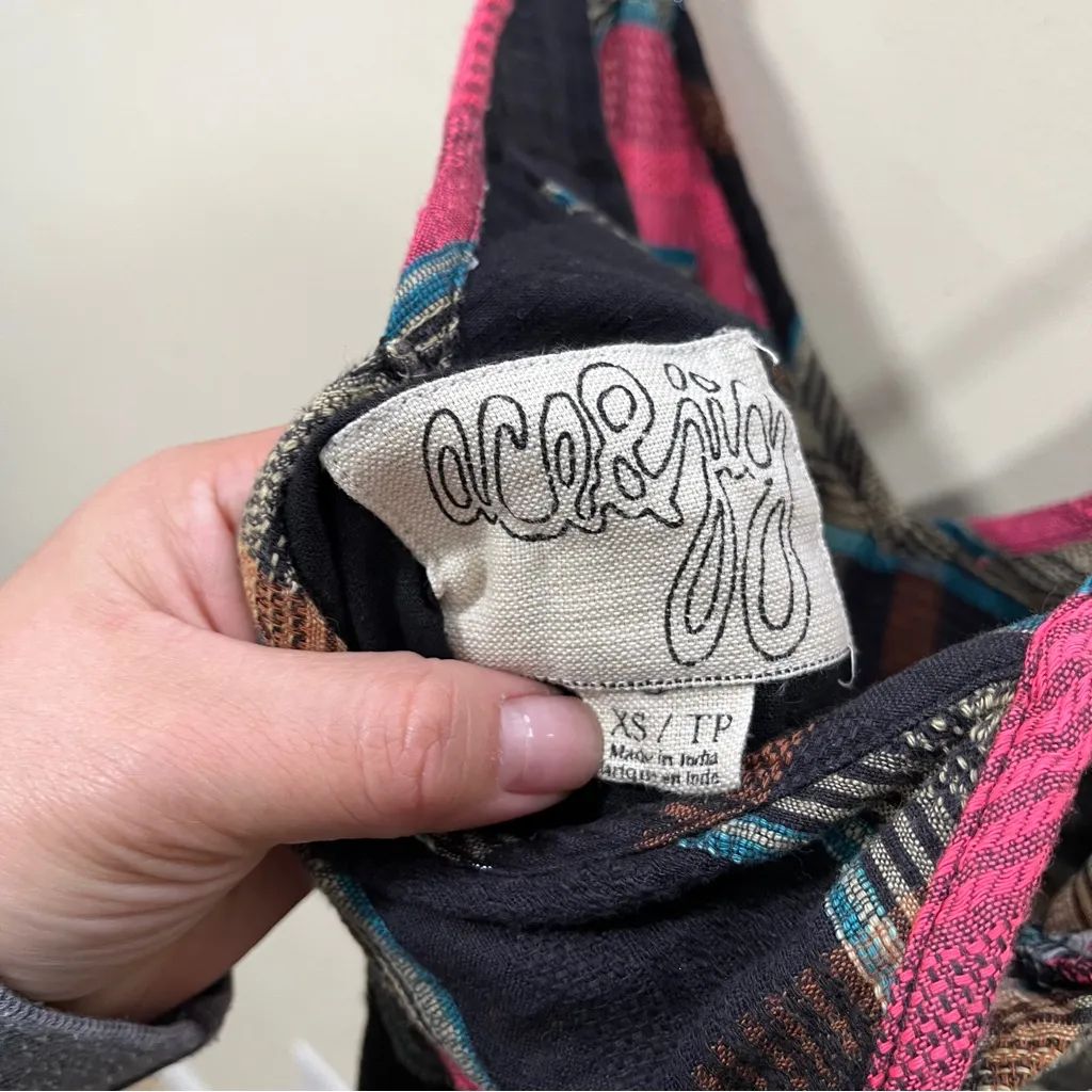 EUC Ace & Jig Kennedy Dress size XS plaid striped multicolor boho shift a-line - Image 6