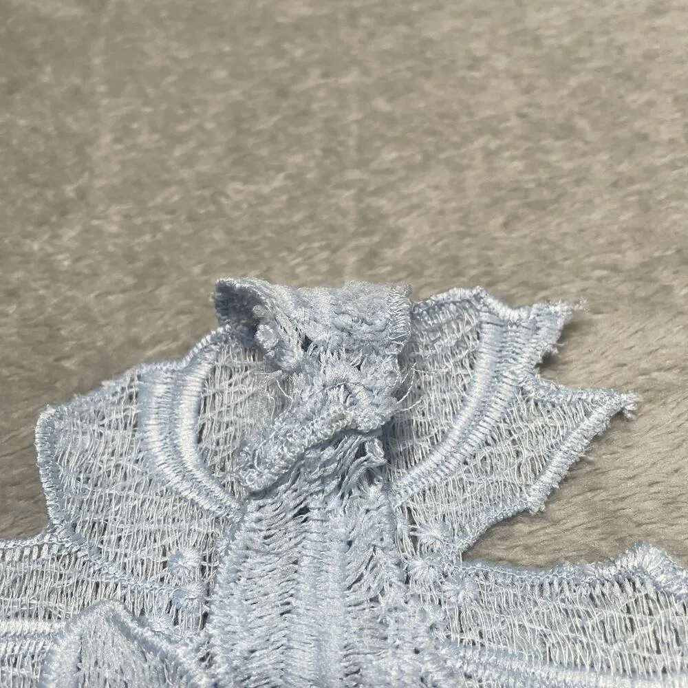 Saylor Free People Dress Womens Extra Small Melody Madi Delicate Floral Lace Blue Size XS - Image 13