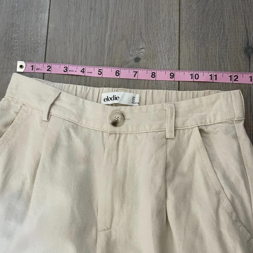 Elodie  Straight Leg Linen Pants In light Taupe wide leg summer flowy - Image 9