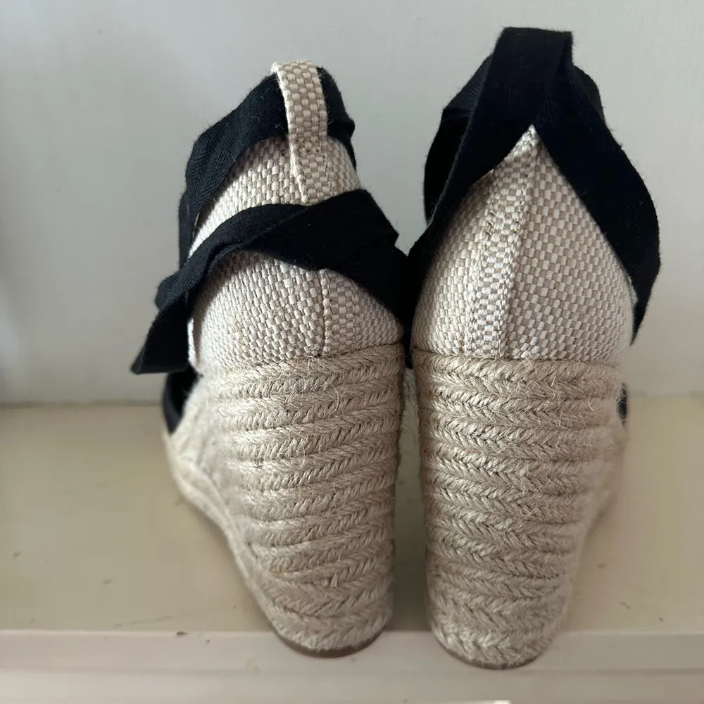 Express Womens Lace Up Closed Toe Wedge Espadrilles Sandals - Image 5