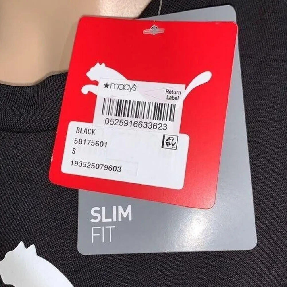 Puma Womens T Shirt Dress Casual Athletic Logo Pullover Slim Fit Black Small - Image 12