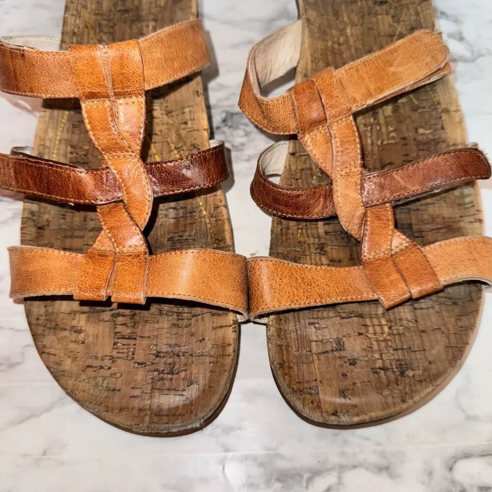 OBEO Brown Leather Upper Strappy Slip On Comfort Sandals women's size US 11 N - Image 3