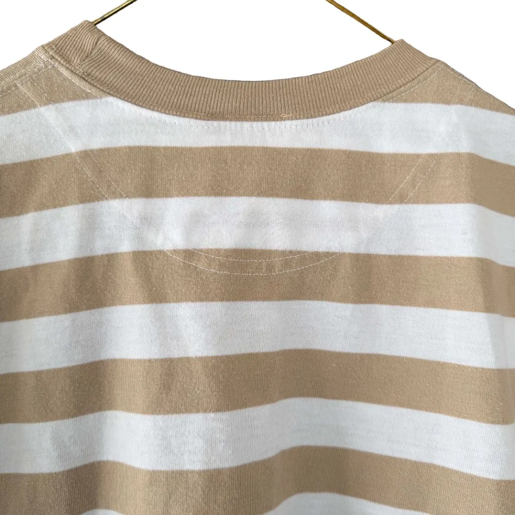 Lindsey Blake Sport Tan White Striped Cotton T - Image 6