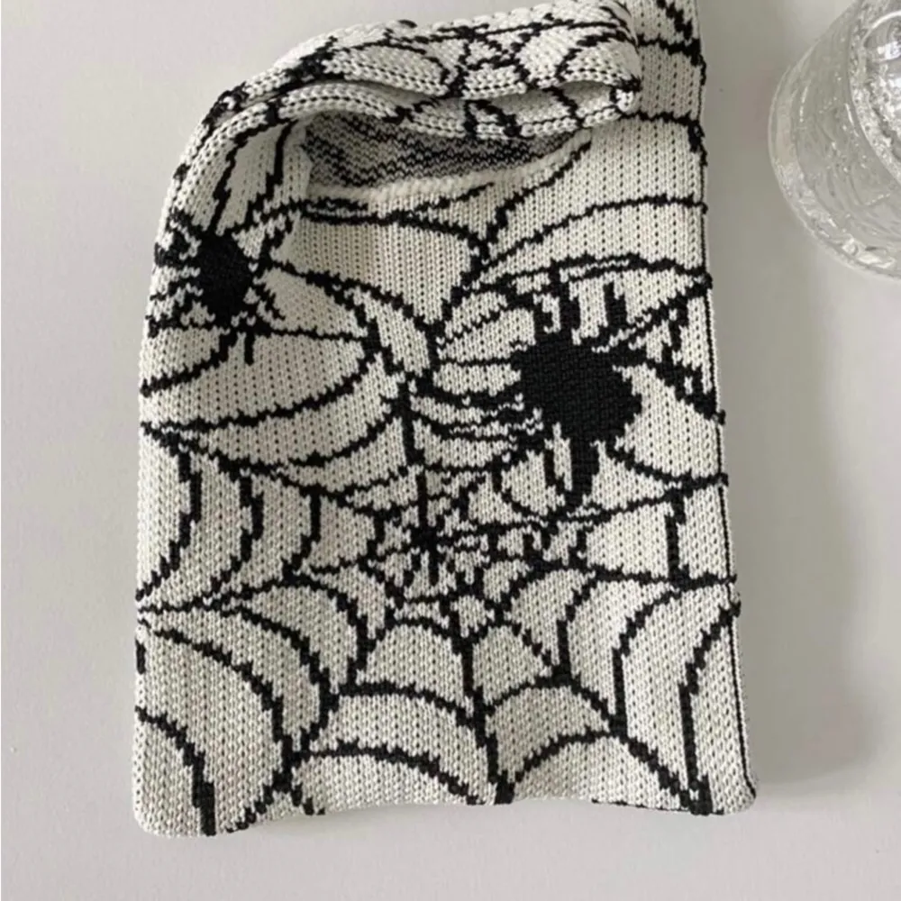 Spider Halloweeen Knit Bag, Double Handles - Image 2