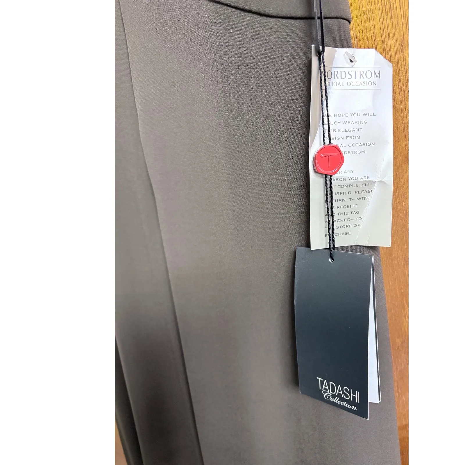 Tadashi Shoji Heart Neckline Cocktail Chocolate Brown Dress Size L - Image 11