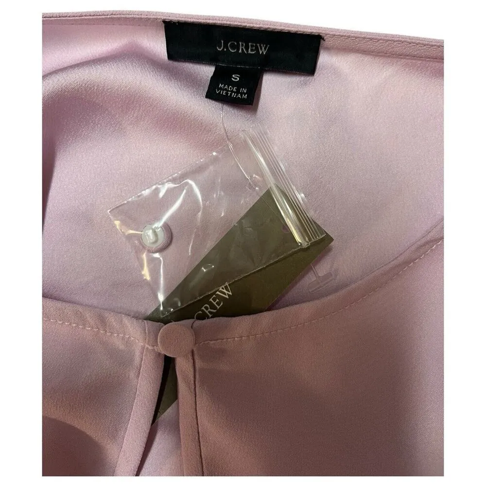 New J Crew Top Womens Small Purple Bishop Sleeve Keyhole Button Career Dressy - Image 6