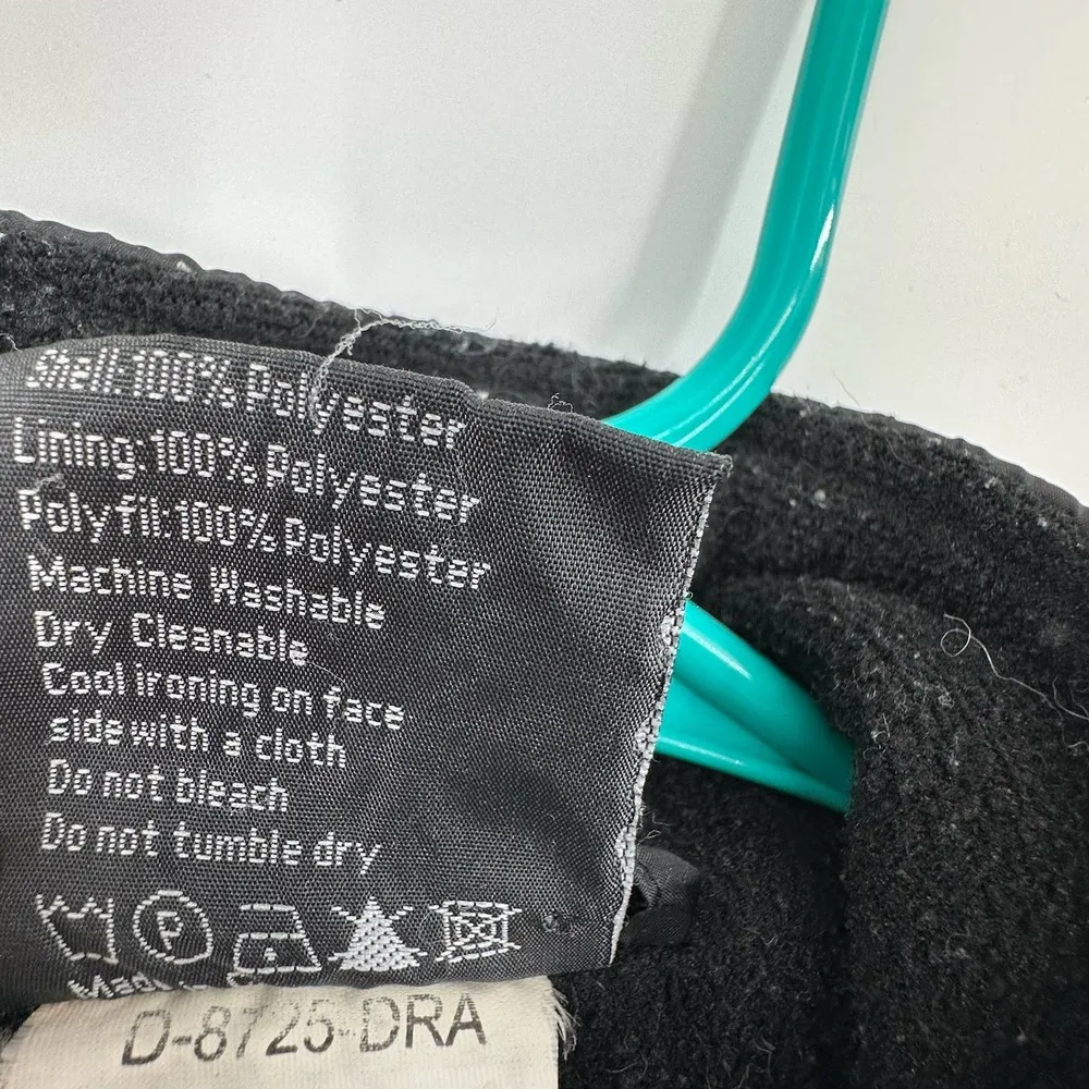 SERAC size small black quilted puffer vest zip up front fleece sides zip pockets - Image 7