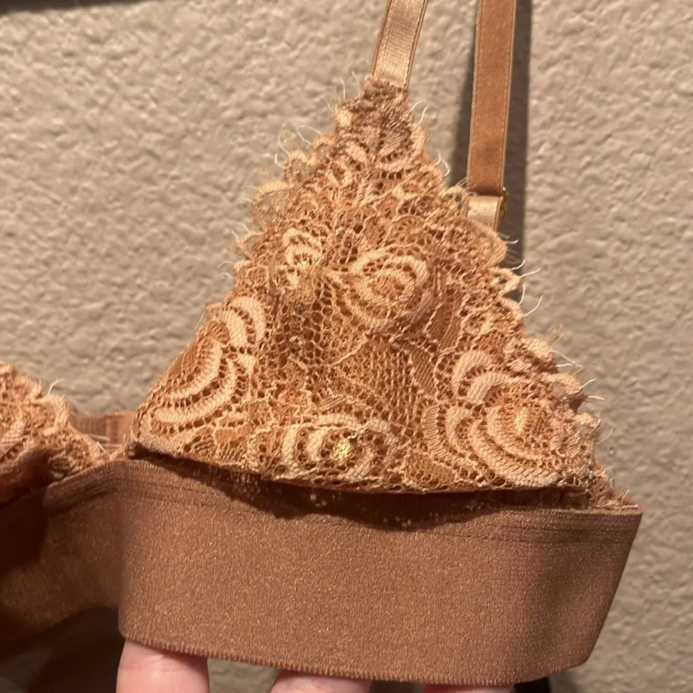 New Pepper Everyday Lace Bra Size XXS Tuscan Color NWT Tan - Image 3