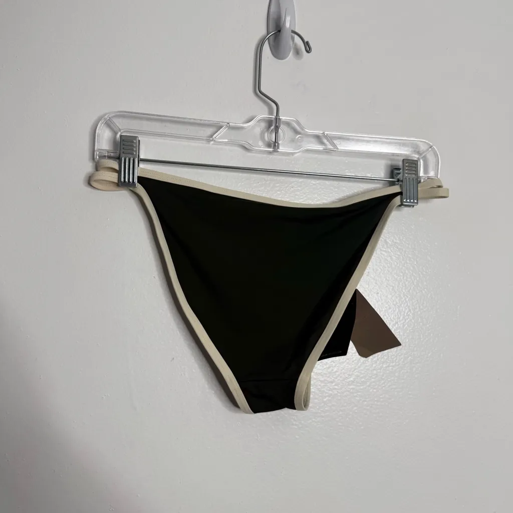 NWT Massimo‎ Dutti Contrast Bikini Bottom In Moss Size Medium - Image 4