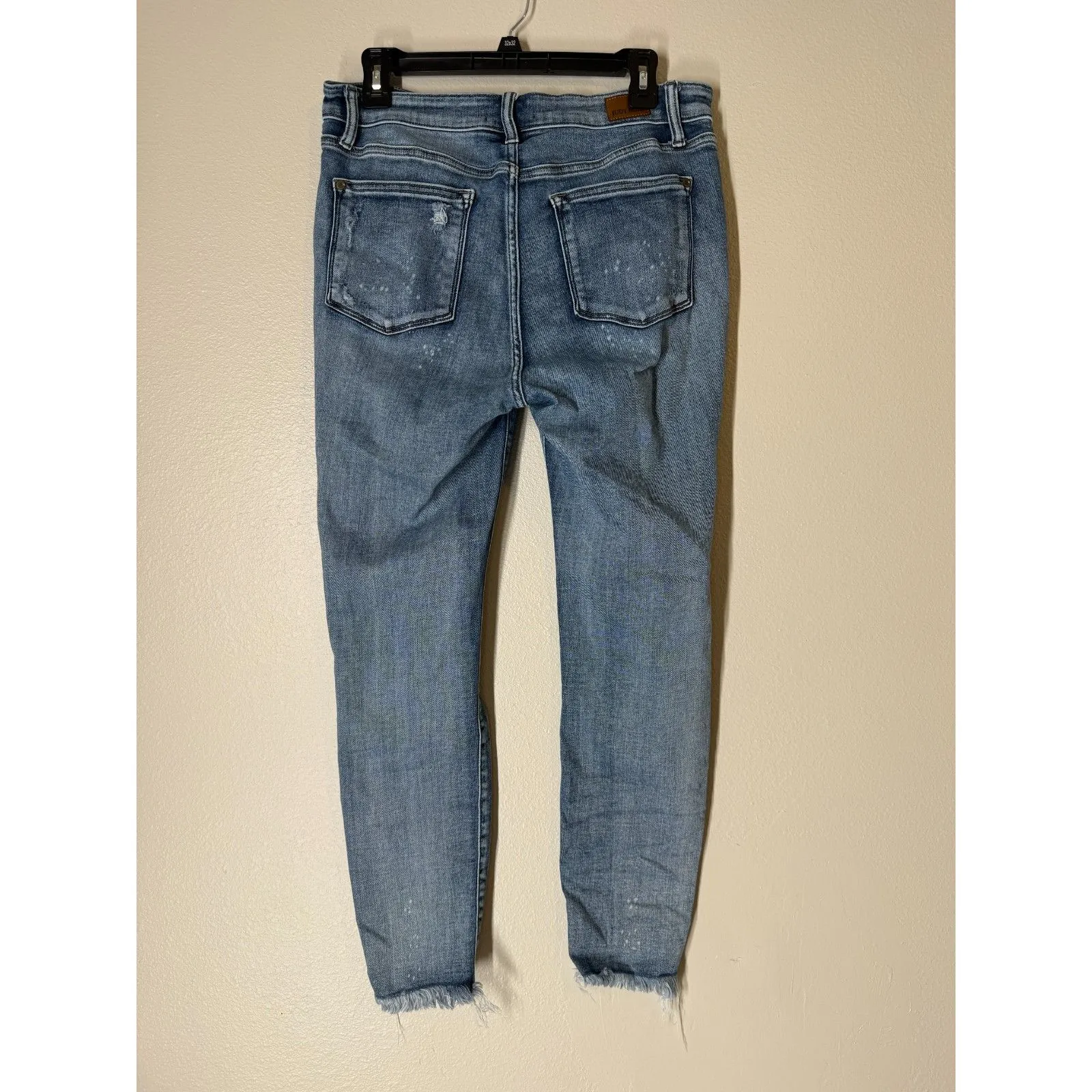 Judy Blue Distressed Skinny Fit Jeans Womens Sz 13/31 Boho Stretchy Button Fly - Image 4