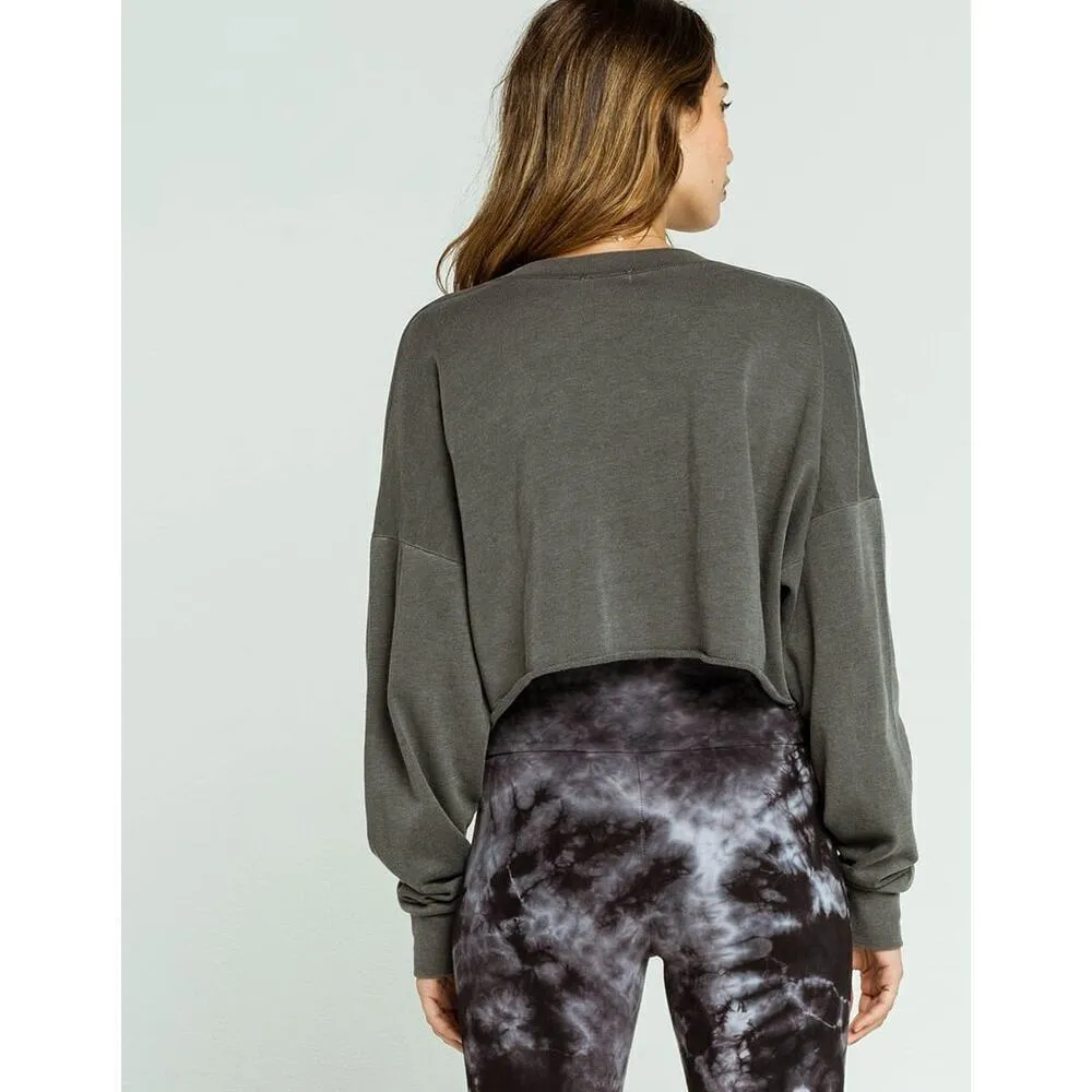 Tilly's‎ Full Tilt V Neck Crop Sweatshirt Size XL in Gray - Image 3