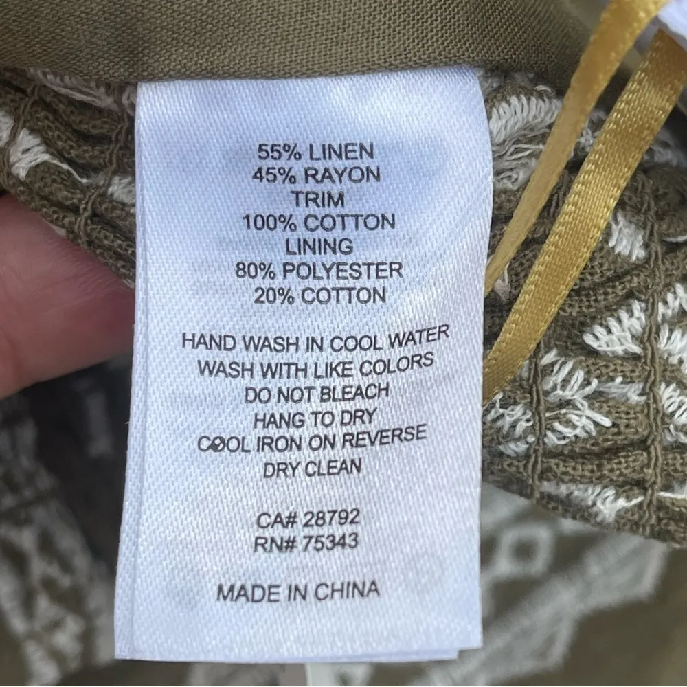 House of Harlow 1960 x Revolve linen embroidered shorts & crop top matching set Green Size M - Image 11