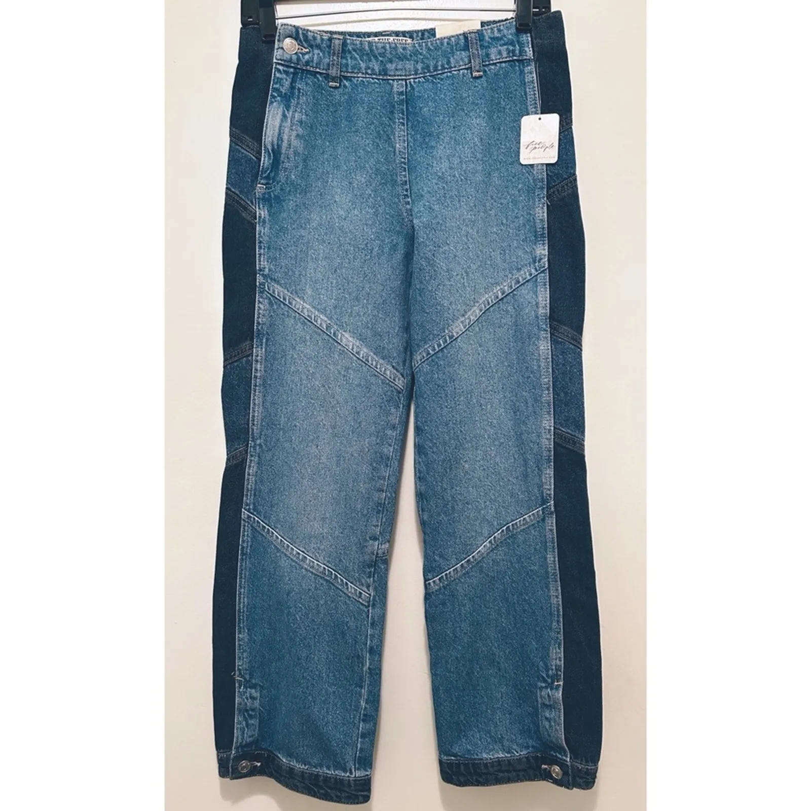 Free People We The Free Moonlit Moto Slim Bootcut Jeans Sz.27‎ NWT - Image 7