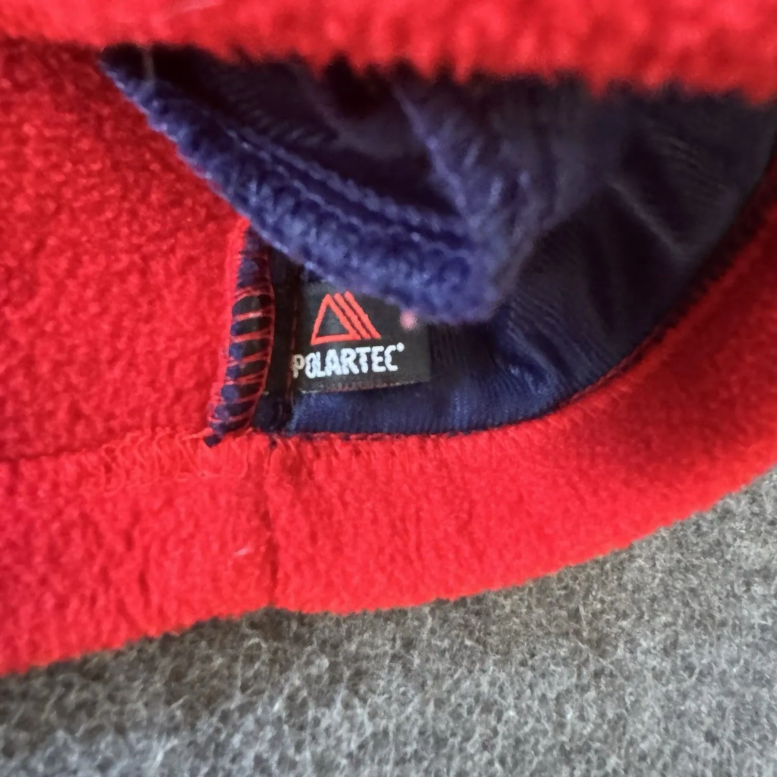 LL Bean Sweater Women 3X Red Fleece 1/4 Snap Mock Neck Polartec Pullover Vtg - Image 6