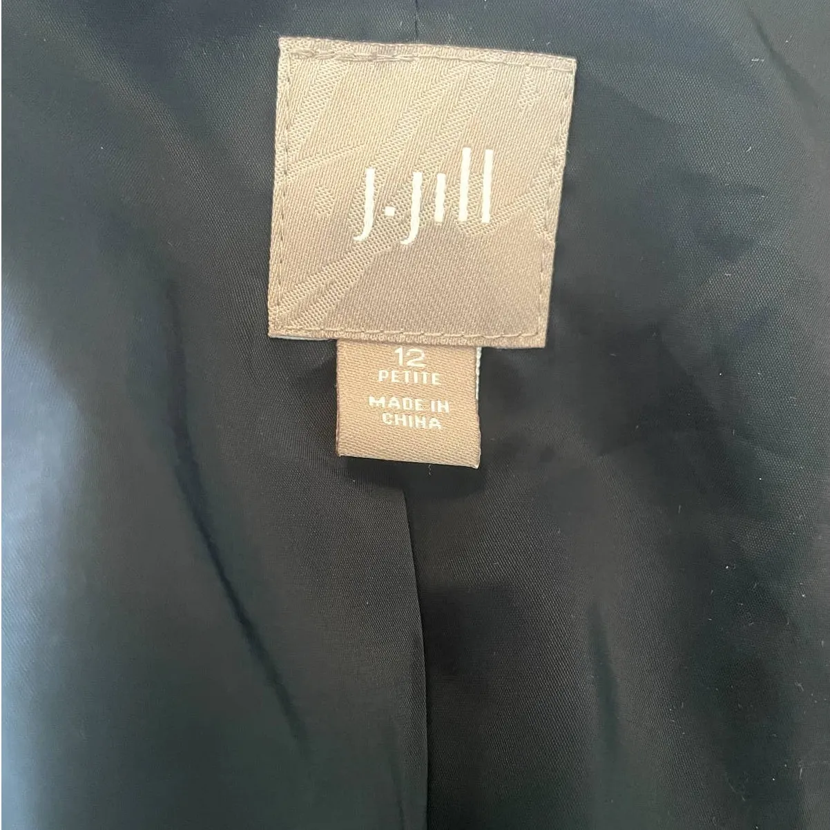 J Jill Women Jacket 12 Navy Wool Blazer Old Money Career‎ Classic Quiet Luxury Blue - Image 2