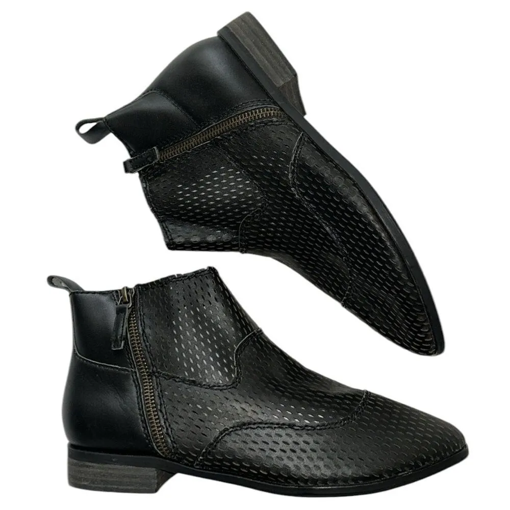 Kelsi Dagger  Black Alaska Perforated Zip Ankle Booties(Size 8) - Image 3