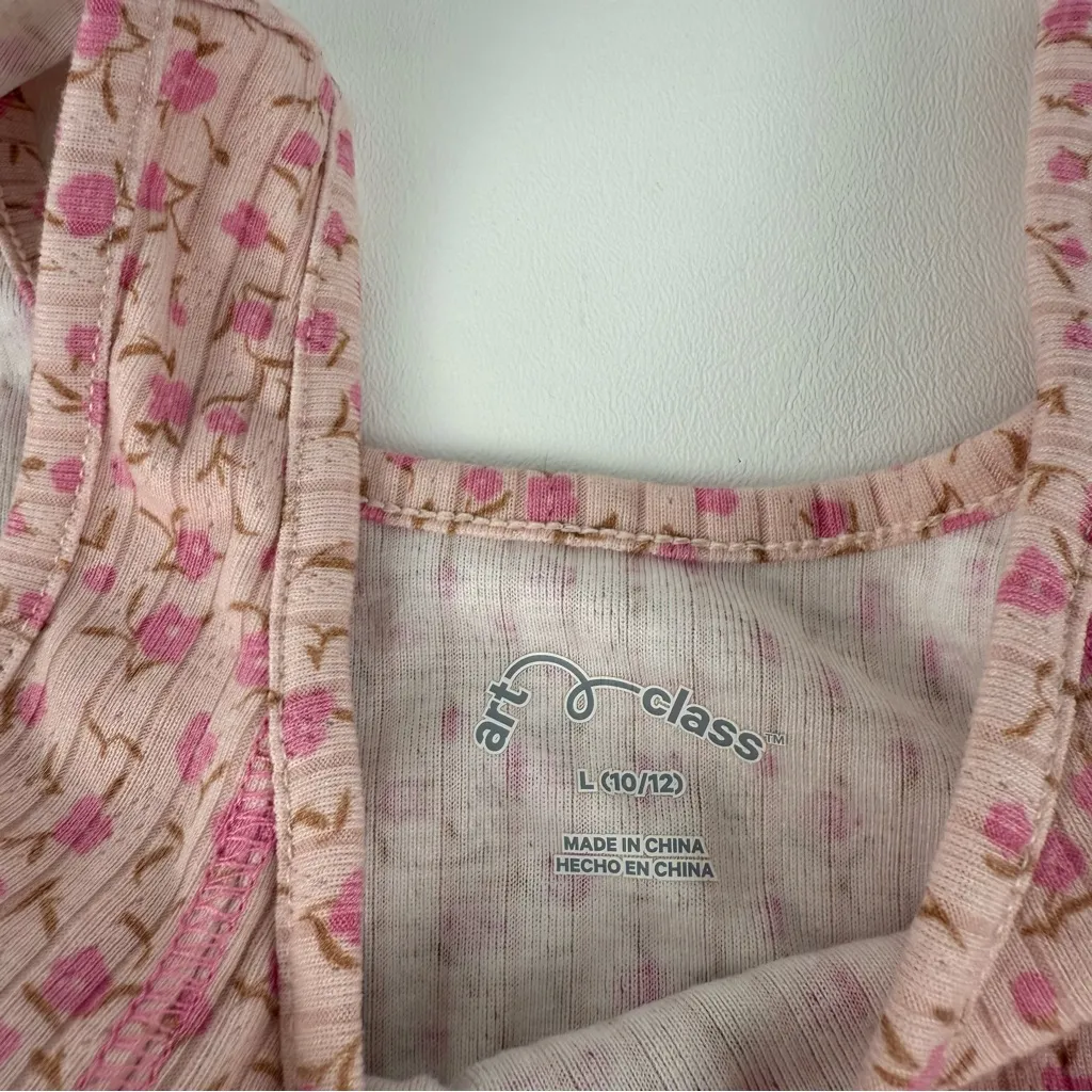 Art Class Pink Floral Tank Top - Image 2