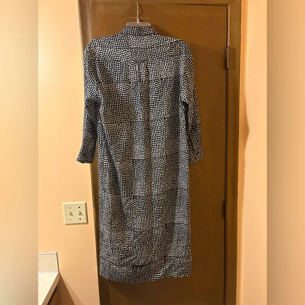 India Collection Emerson Fry Ry Belted Shirt Dress in Painterly Dots - Image 5