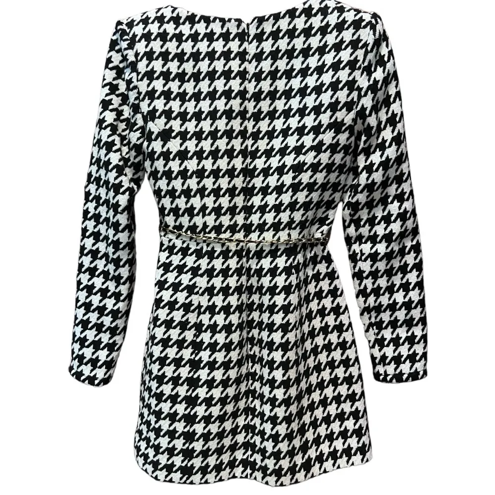 NWT ASSIGNMENT Blair Mini Dress Houndstooth Dress Size M - Image 8