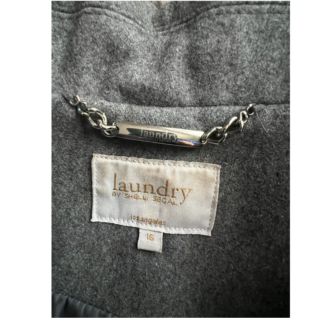 Laundry By Shelli Segal Gray Wool Blend Button front Coat. SZ. 16 - Image 6