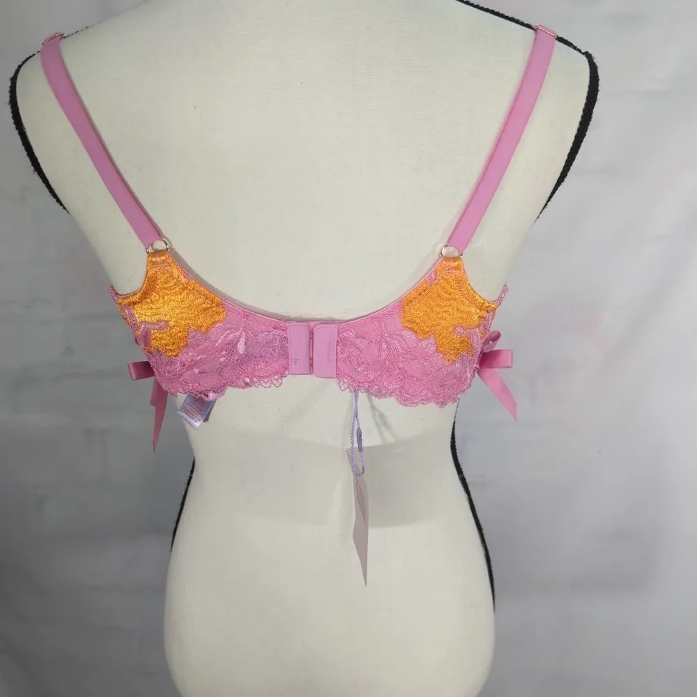 Savage x Fenty Lace'd Up Padded Low Balconette‎ Bra Orange Size undefined - Image 5